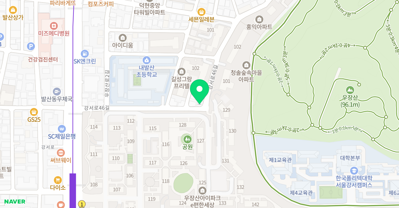 리드인 내발산초점 위치
