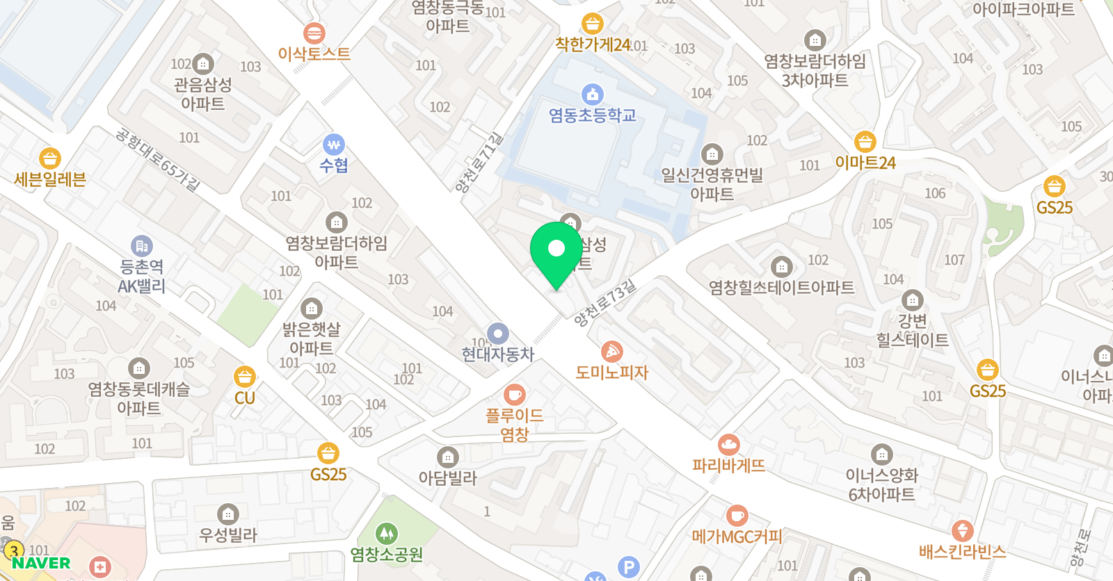 SNB 수학학원 위치