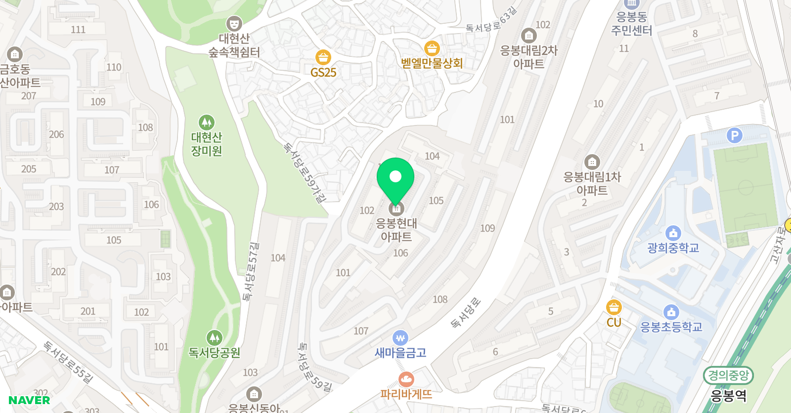 한솔플라톤 아카데미 응봉교실 위치