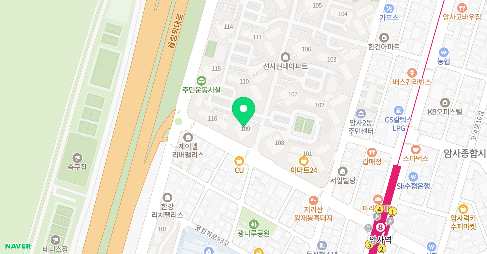 기탄 사고력교실 선사현대1호점 위치