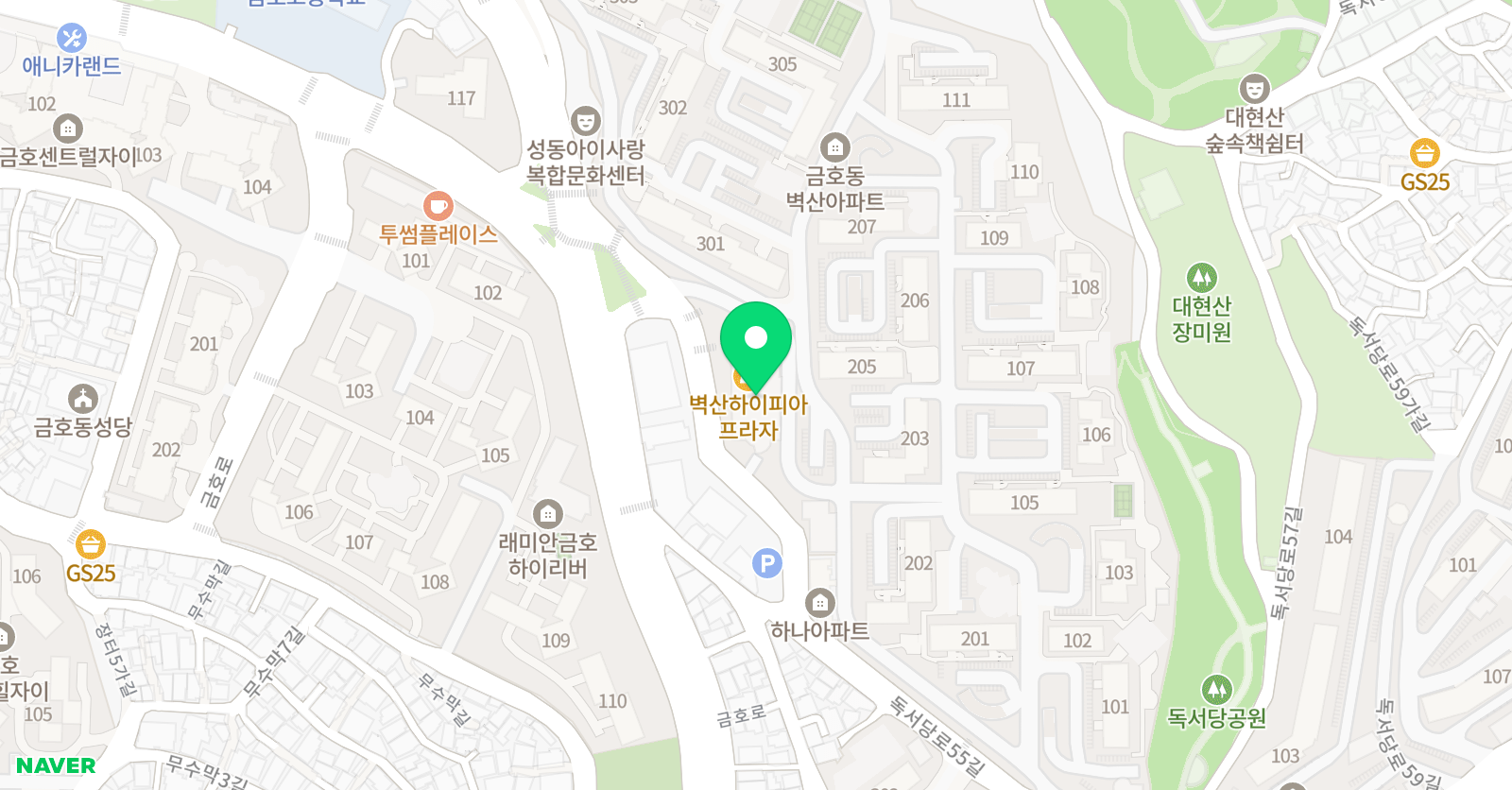 홍아트 미술 위치