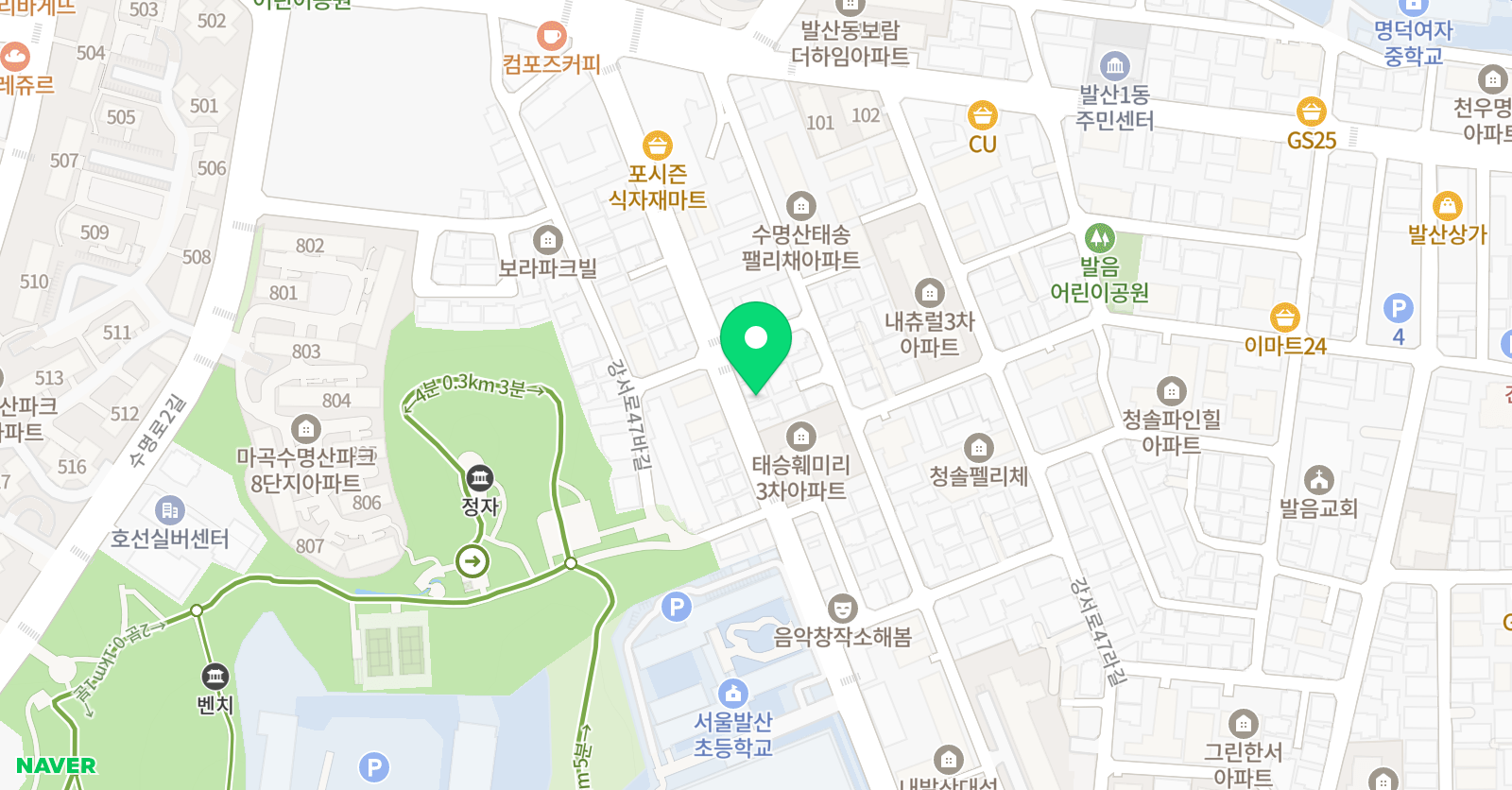 기탄 사고력교실 마곡발산점 위치