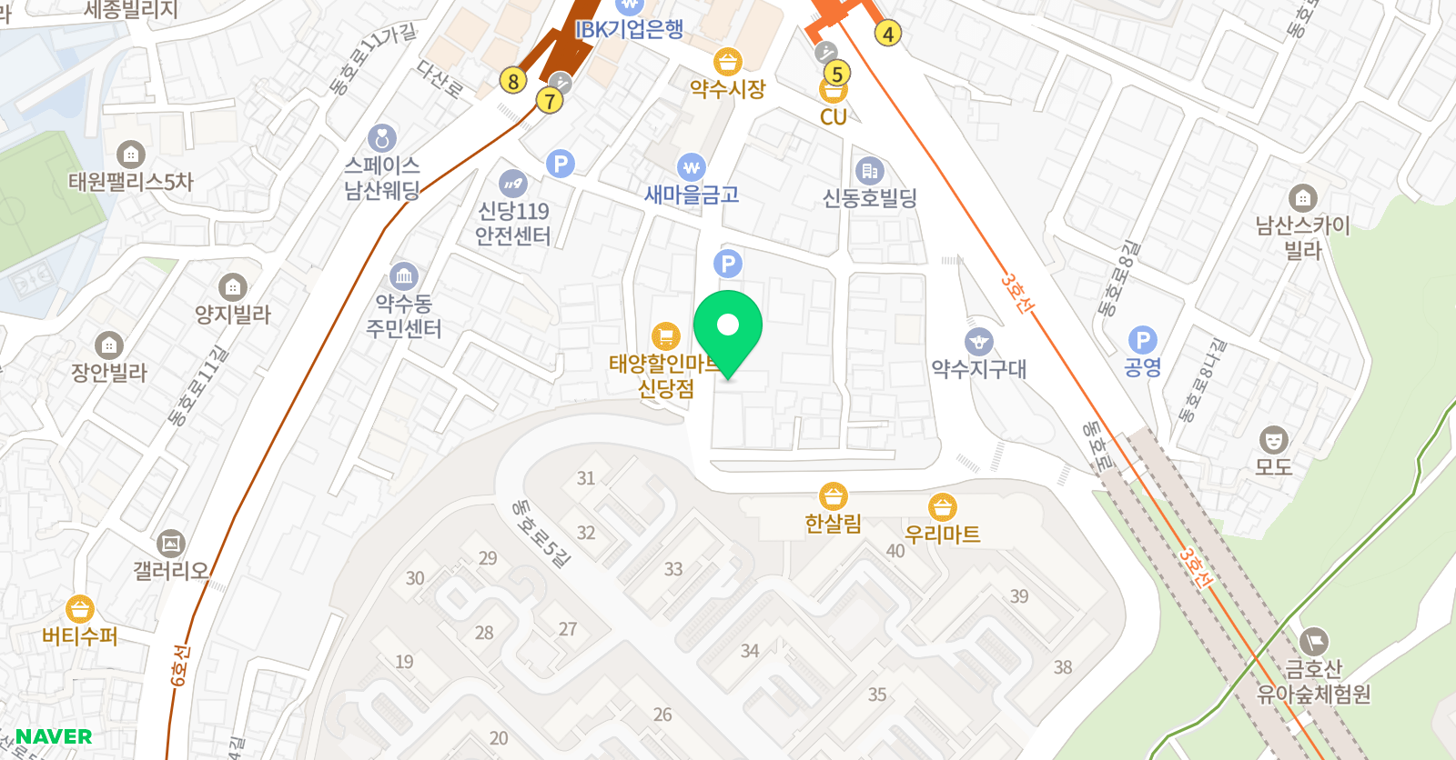 GnB 영어전문학원 약수캠퍼스 위치