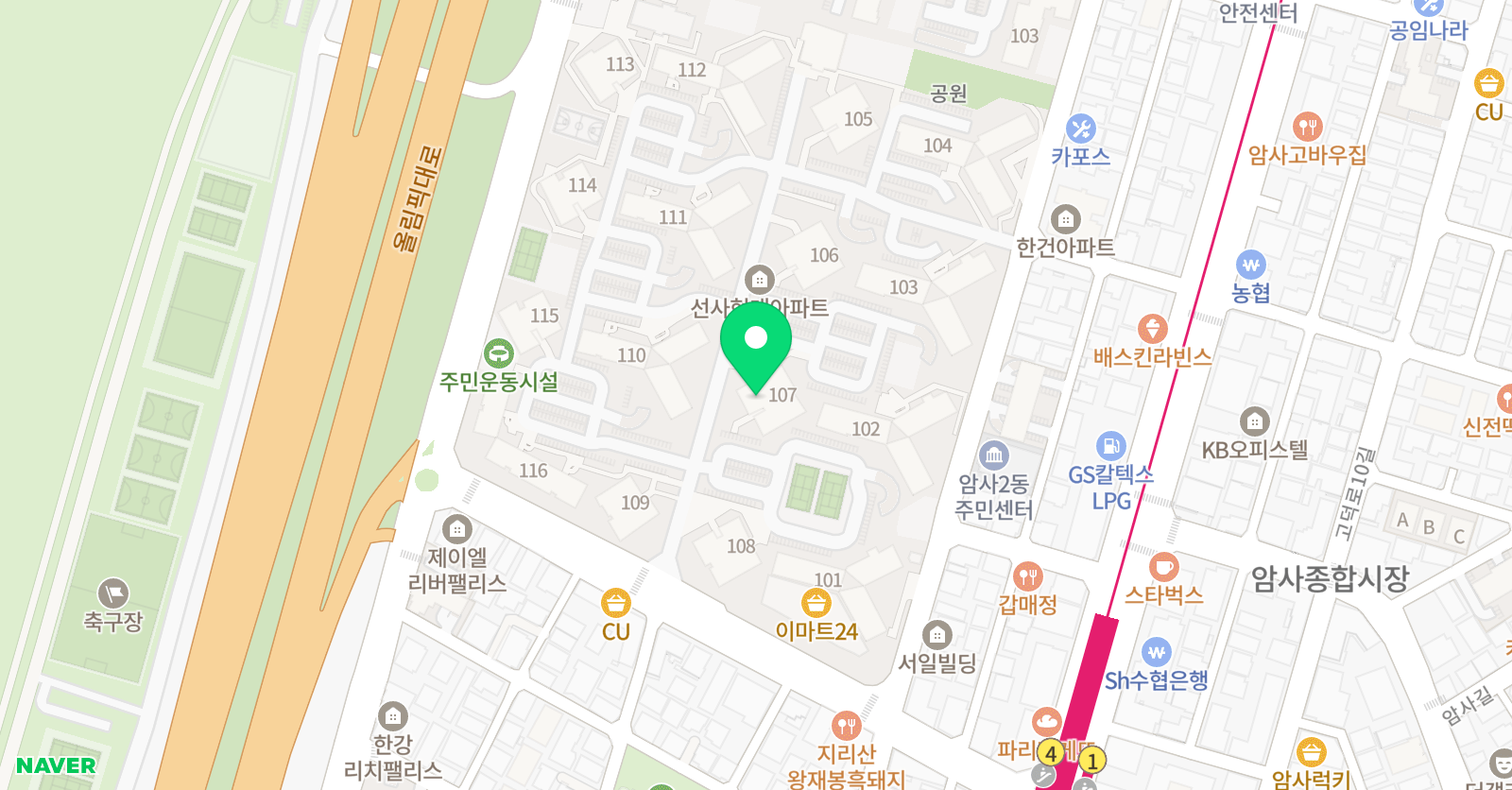 아소비 서울 선사현대점 위치