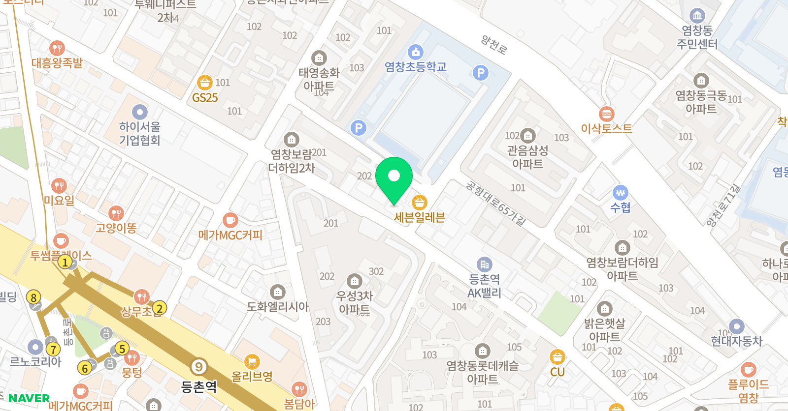 흑룡 태권도 레저스쿨 위치