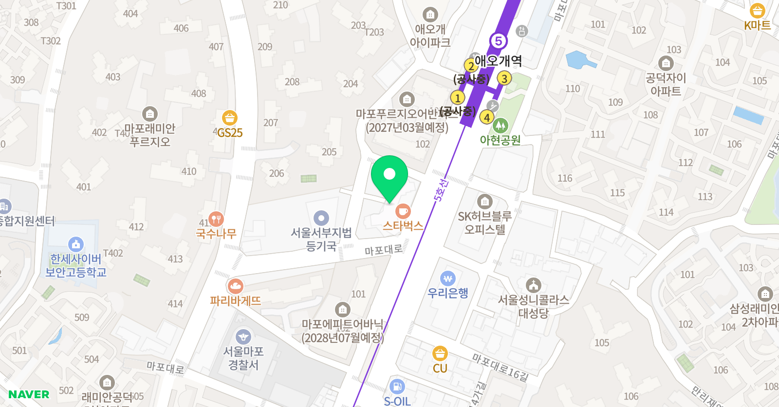 미술관에서 미술학원 본원 위치