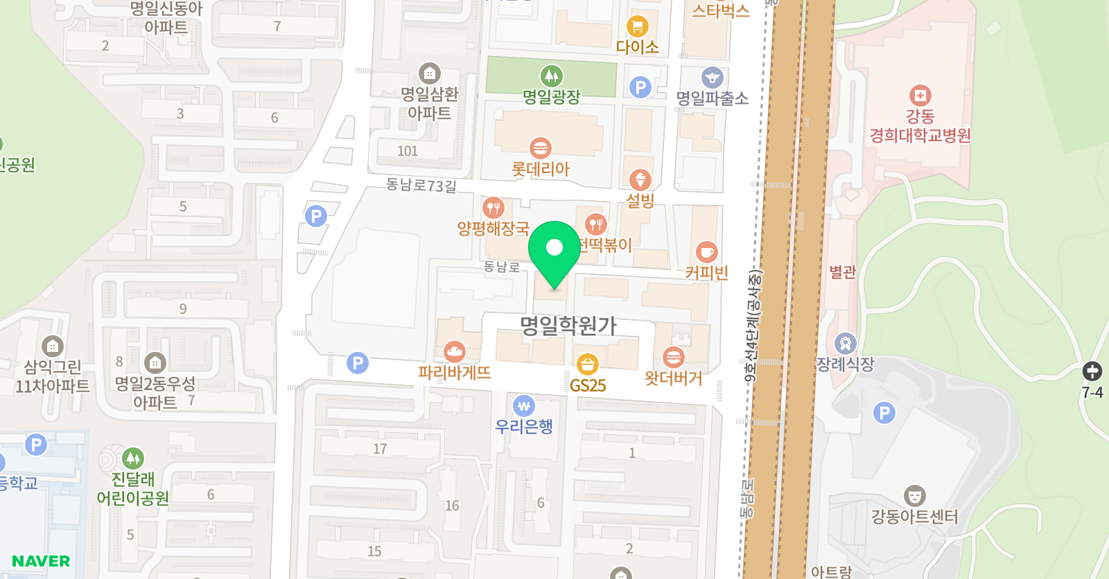 필즈더클래식 강동고덕센터 위치