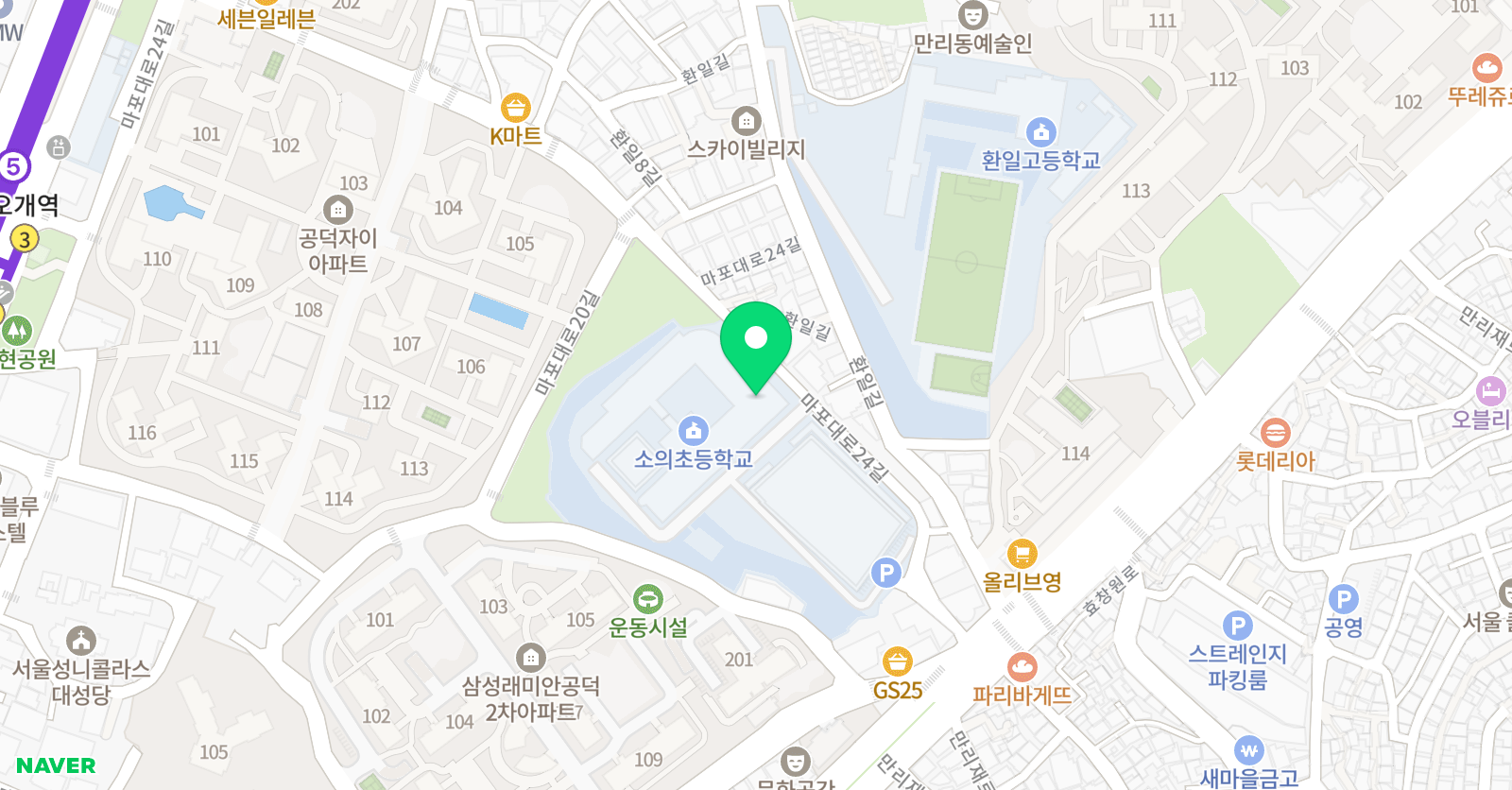 소의 체육문화센터 위치