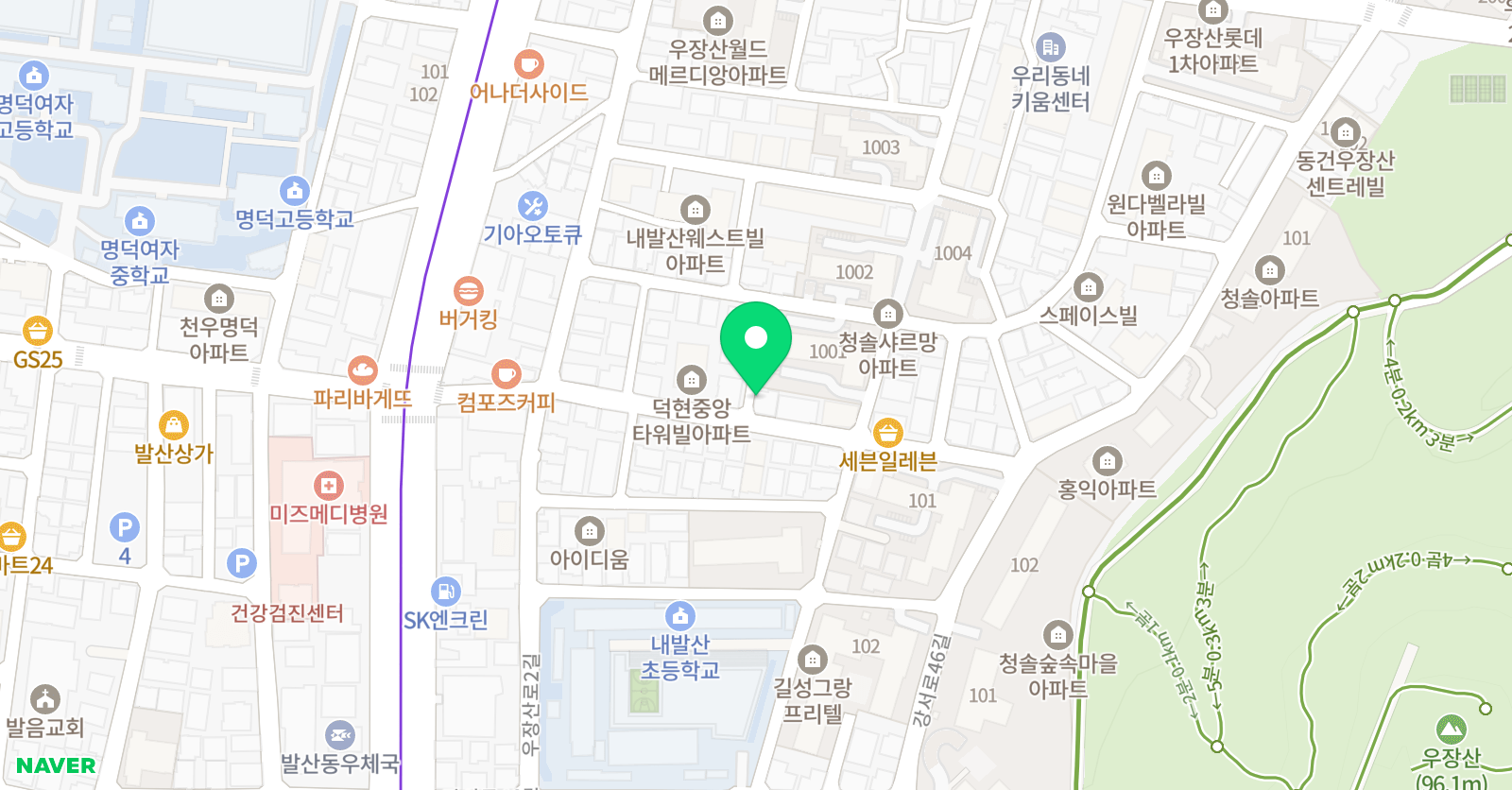 윤선생 영어숲 우장산점 위치