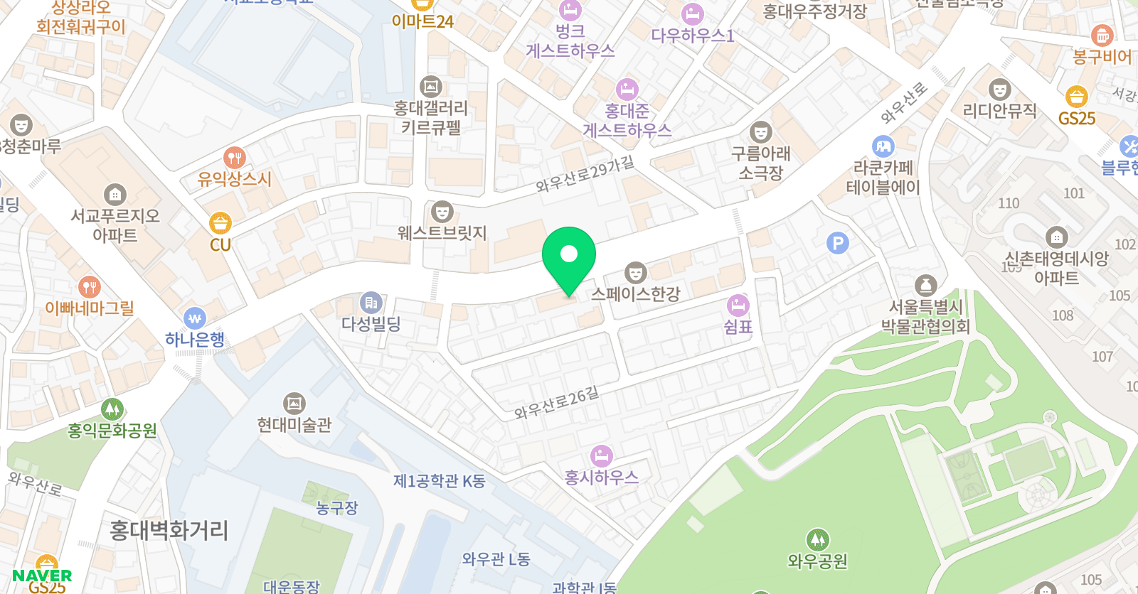 네오캣 미술학원 홍대점 위치