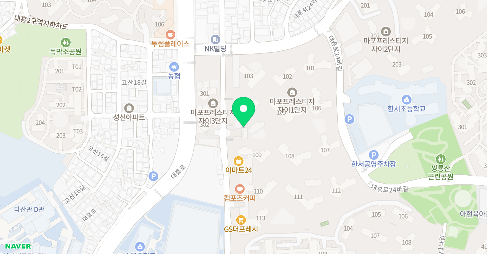 나랑노랑 미술 위치