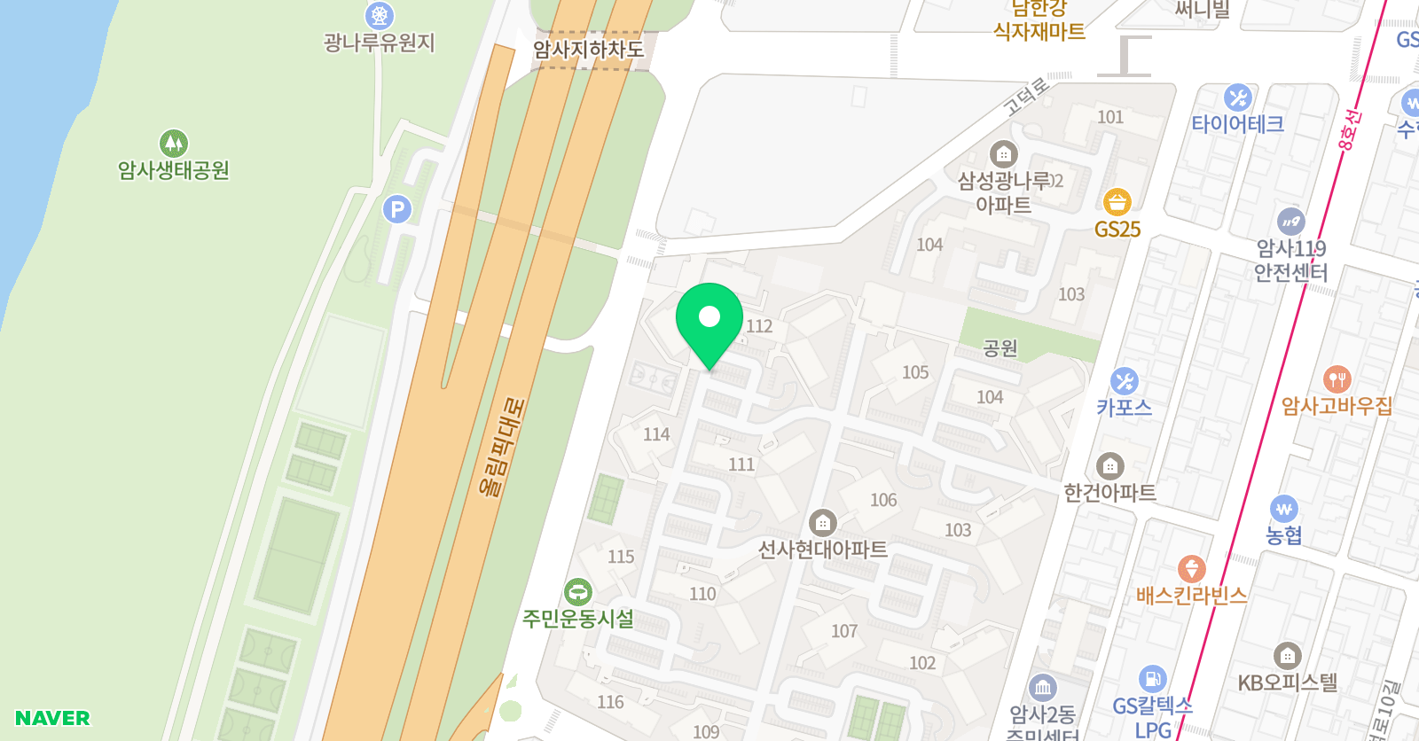 암사창의 수학교습소 위치