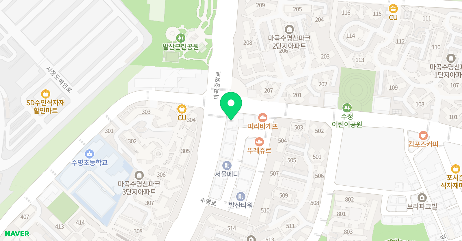 빨간펜 수학의달인 수명산점 위치