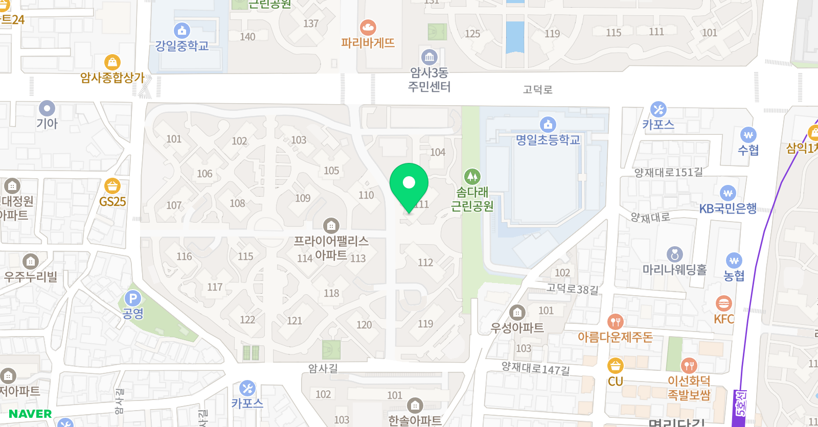 스마트해법 수학 강동프라이어팰리스점 위치