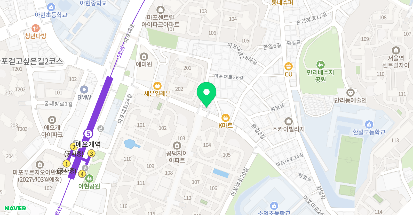샤발레학원 위치