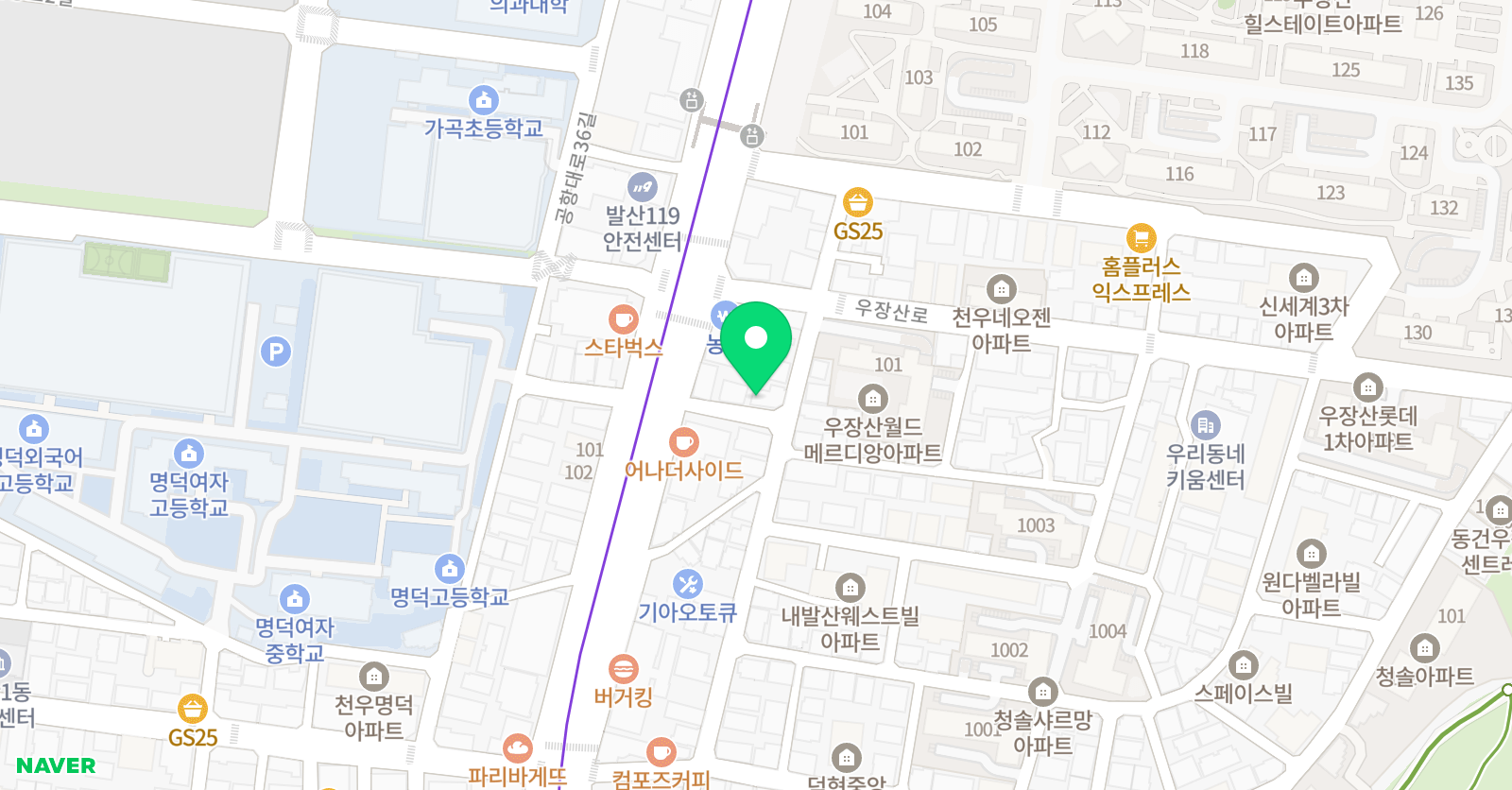 어퍼룸 영어학원 위치