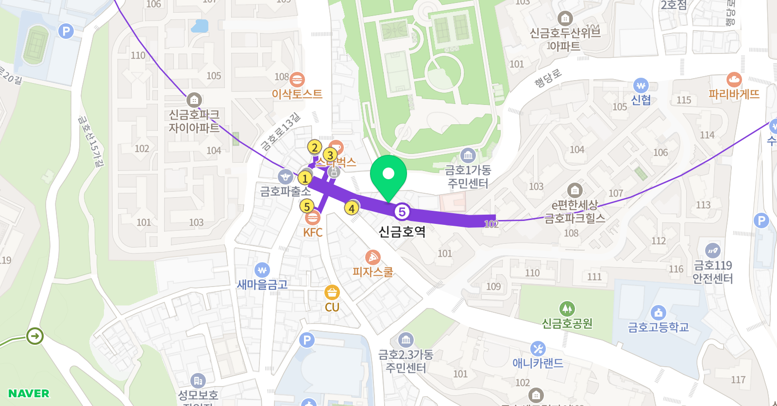 한양나래 무용학원 위치