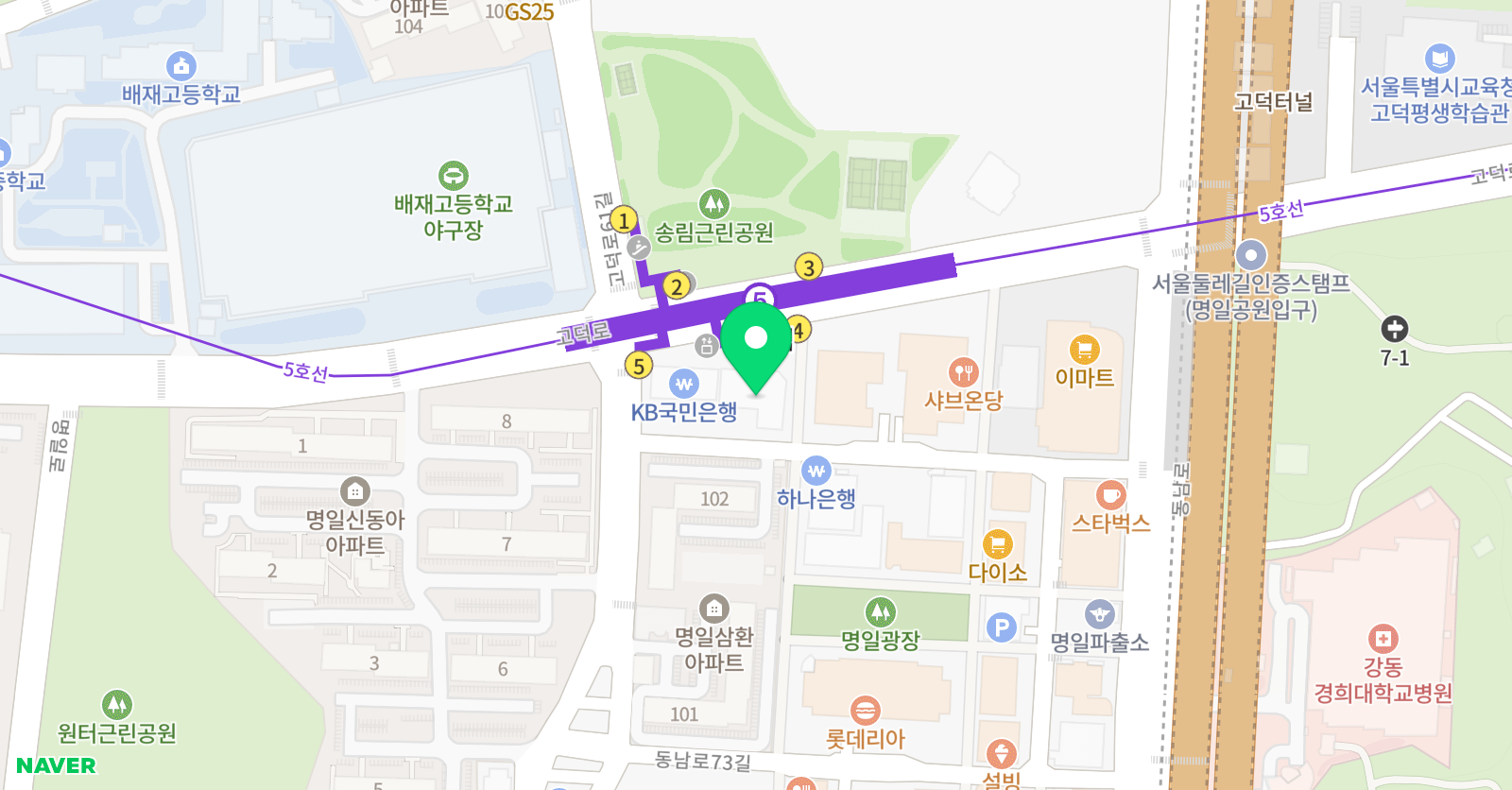 자라다남아 미술학원 강동명일원 위치