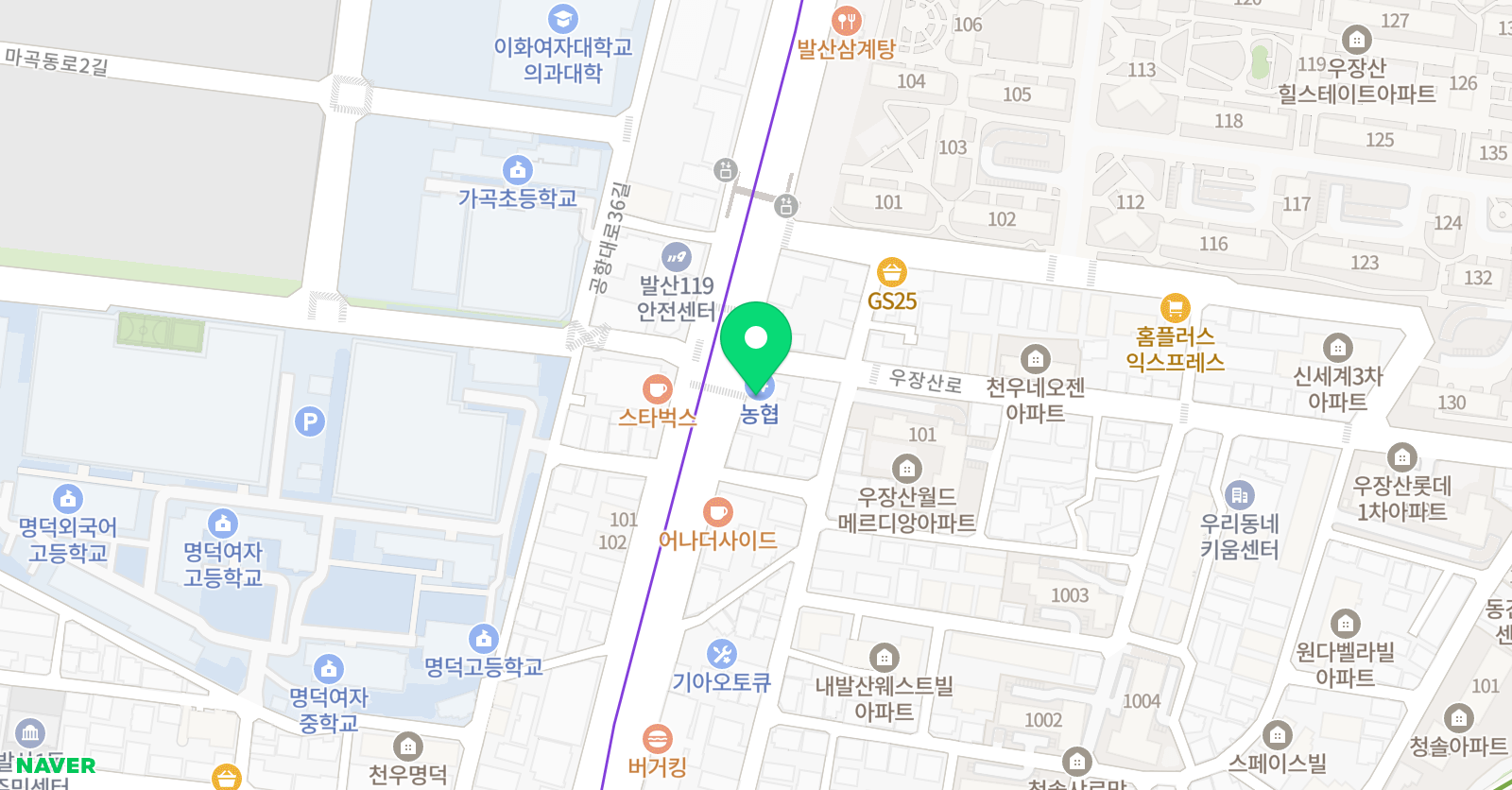 하이스코어 영어학원 강서관 위치