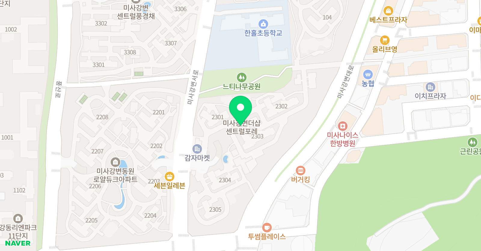 아소비 미사23단지점 위치