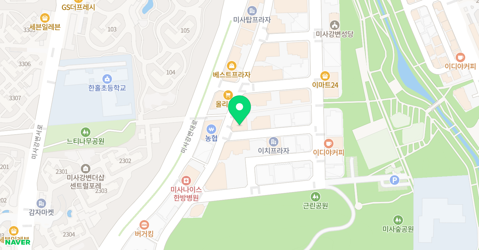 미사 PTM 수학학원 위치