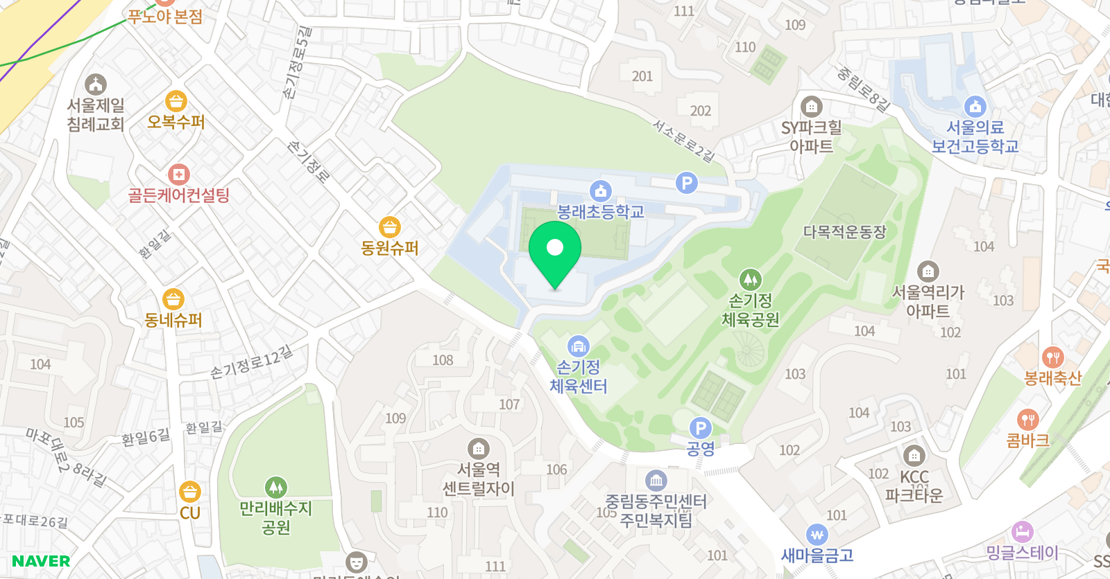 봉래체육문화센터 위치