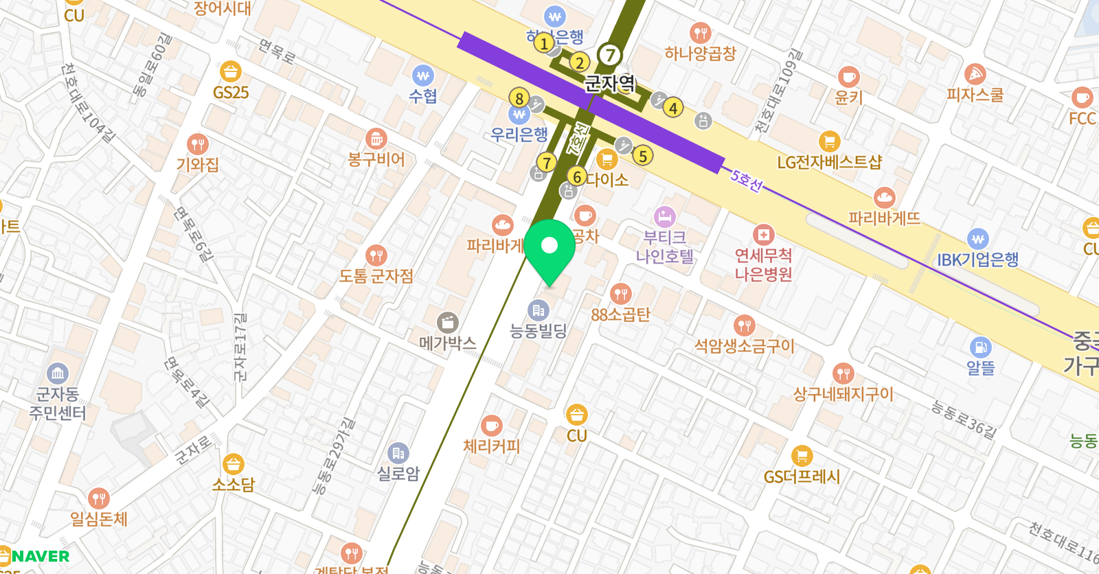 스트라이브 주짓수 군자 위치