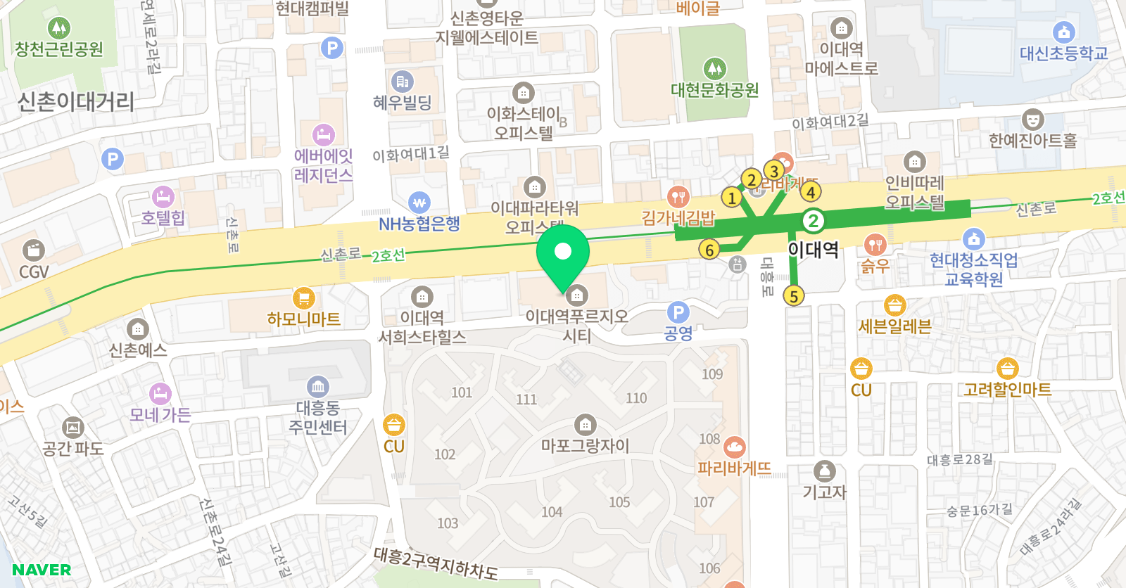 에듀플렉스 이대역점 위치