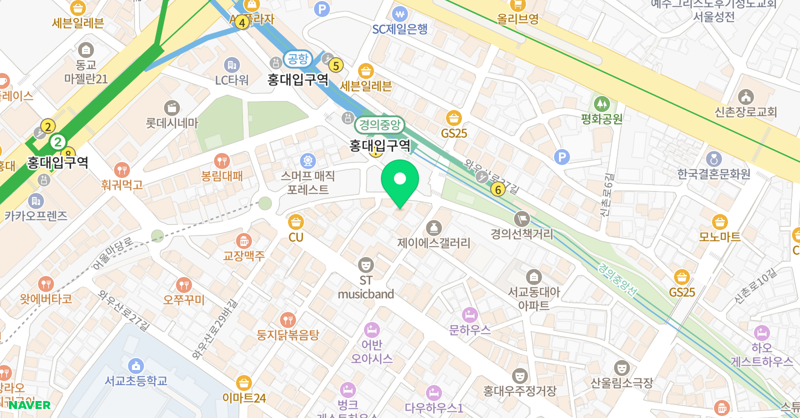 사람인 미술학원 홍대점 위치