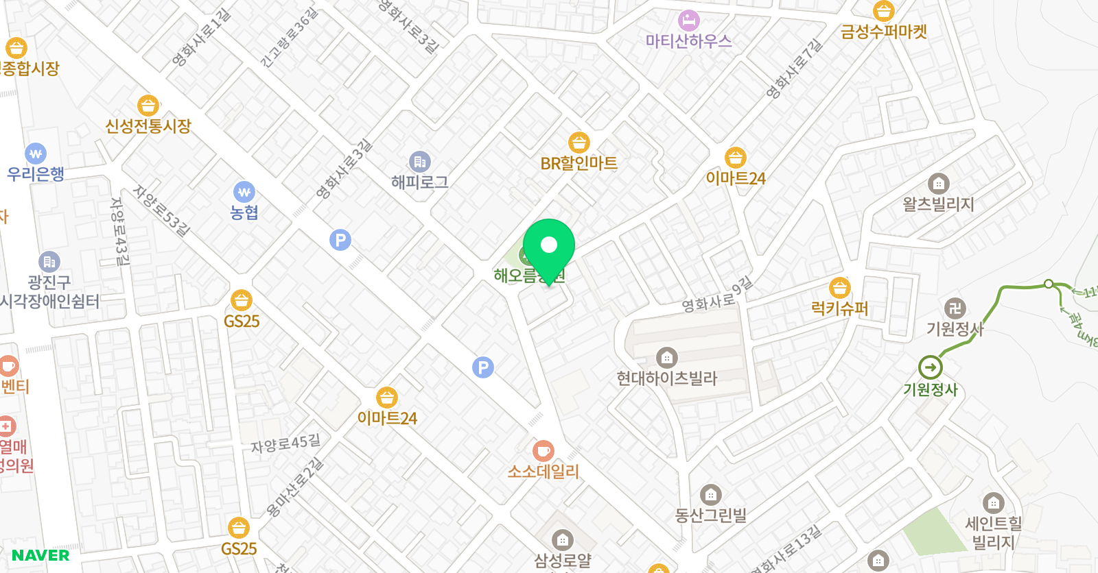 Bom 구름 영어교습소 위치