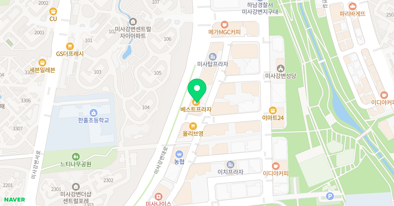 용인대슬기 태권도 위치
