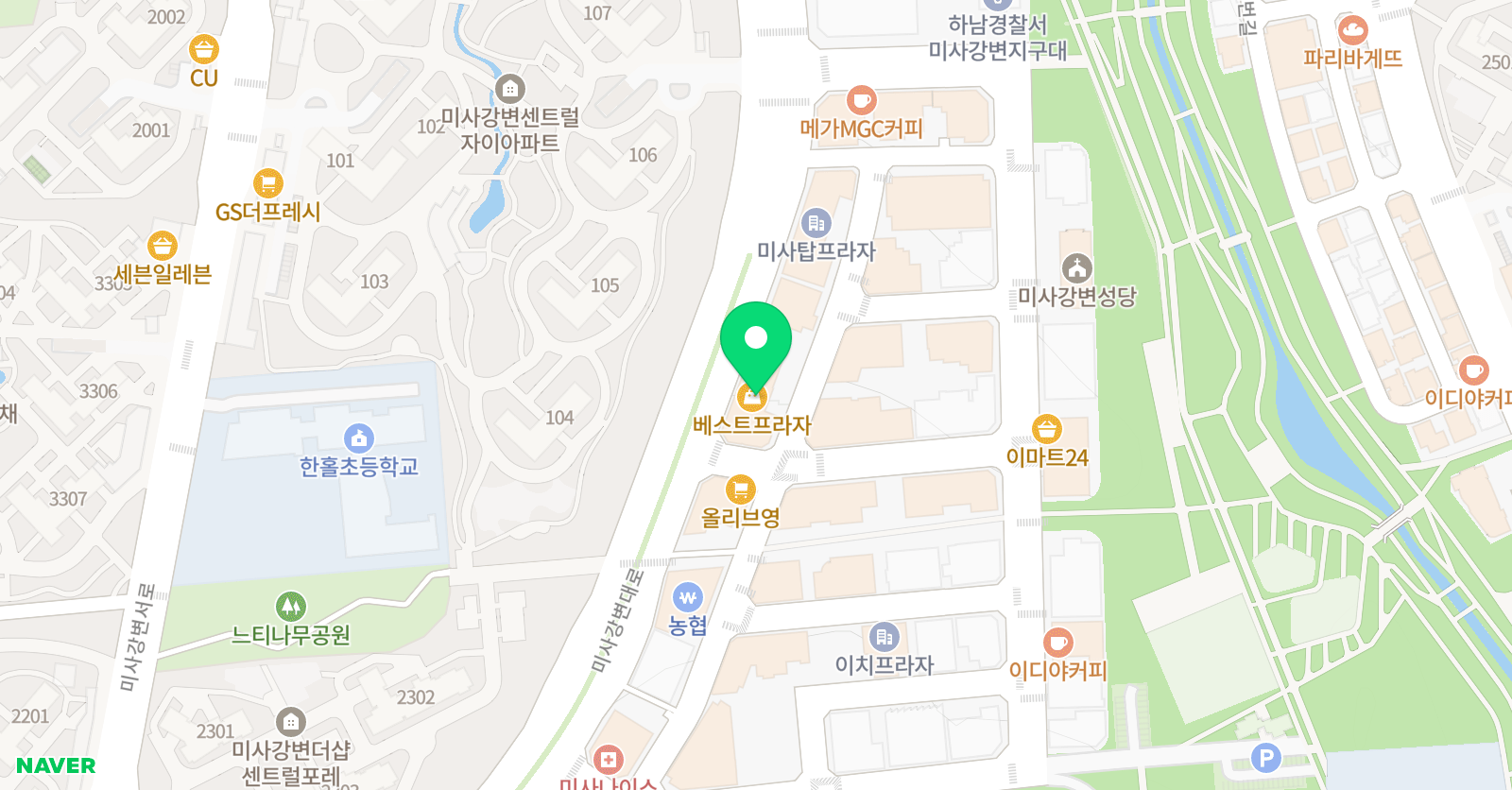 요미요미 미술학원 미사강변점 위치