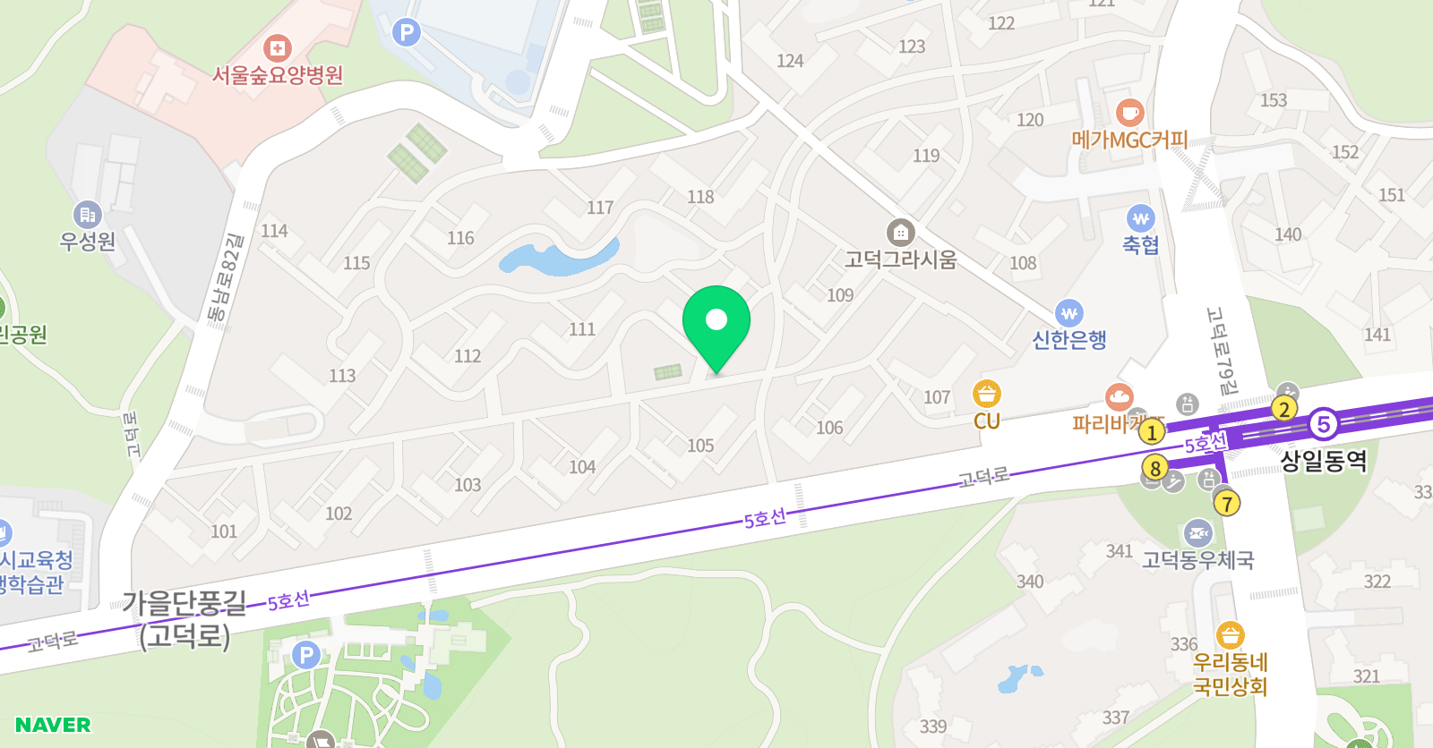아소비 고덕그라시움점 위치