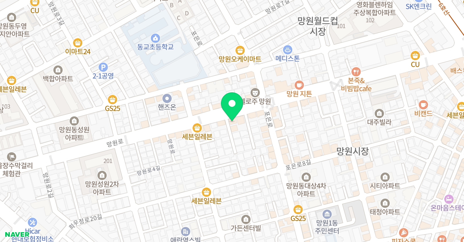 플래뮤 미술교습소 망원 위치