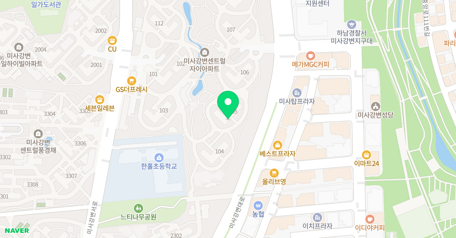 아트앤하트 하남미사센트럴자이점 위치