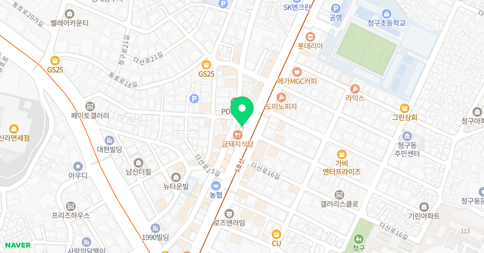 TG 영어전문학원 위치