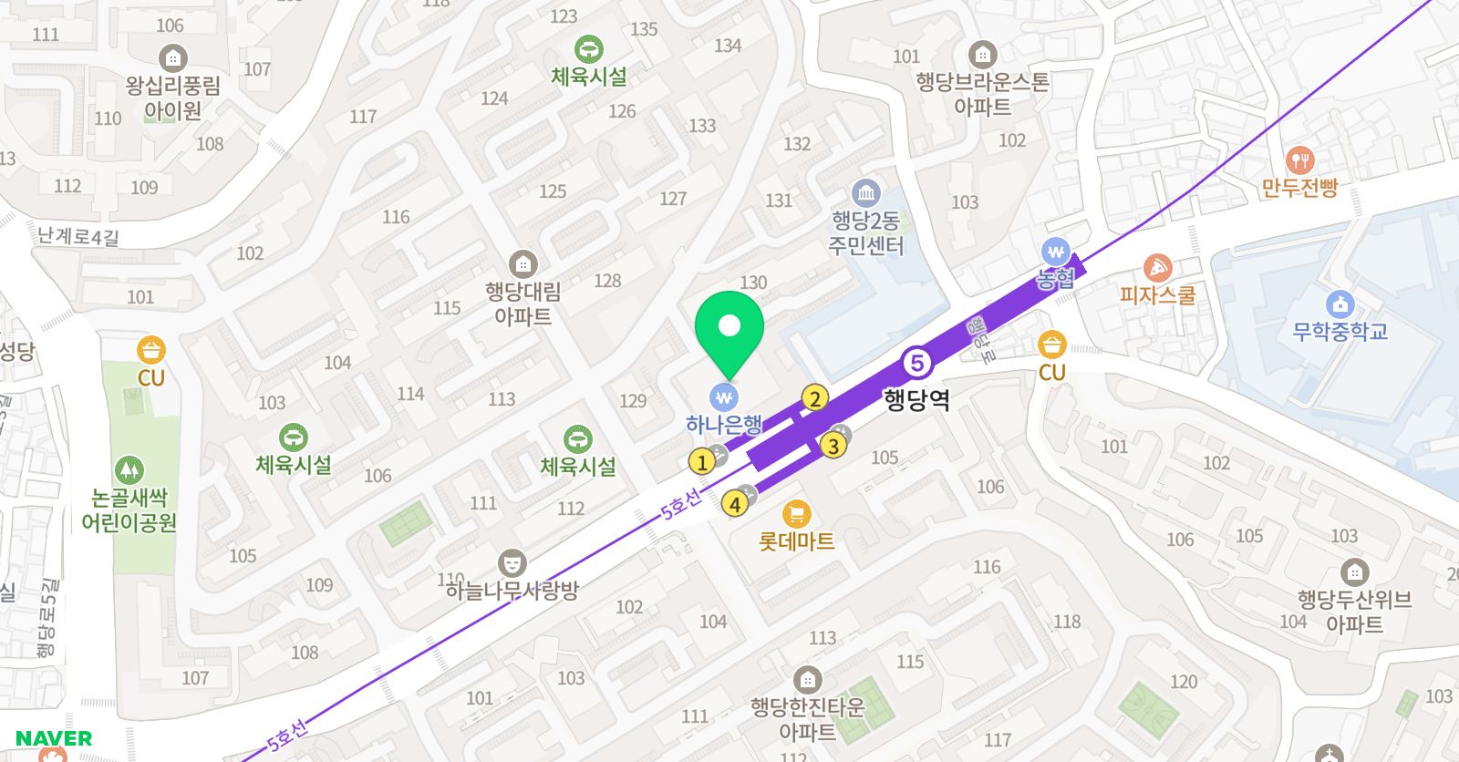 씨앤에이 논술 행당점 위치