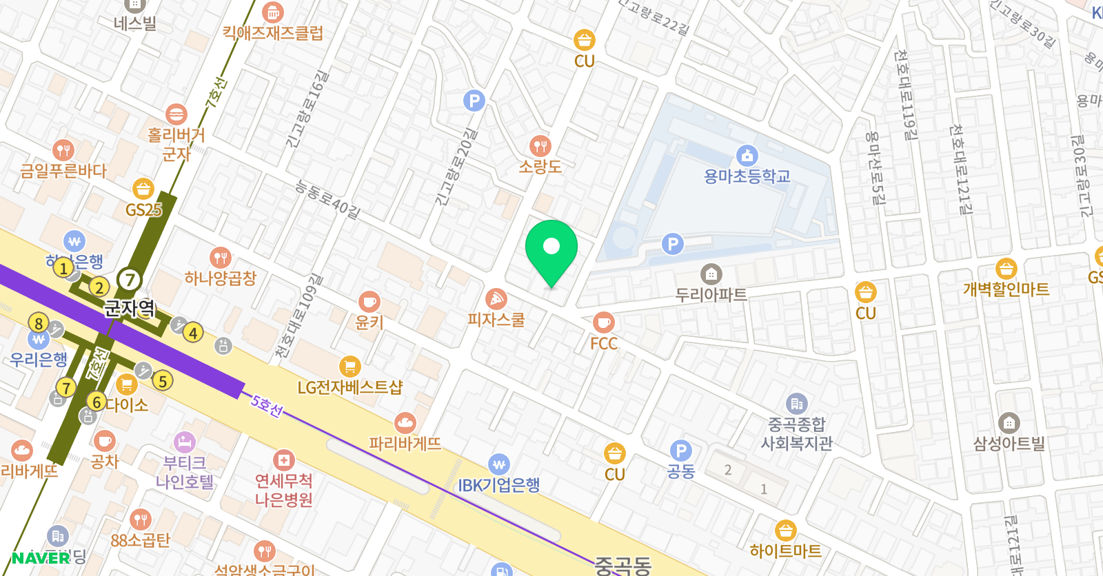 스마트해법 수학 용마초교점 위치