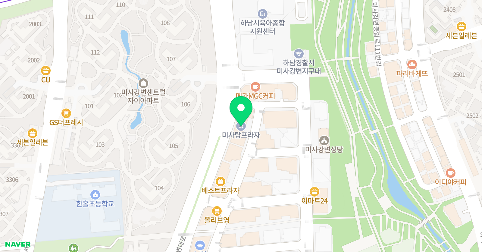 미사 아이앤이 수학 위치