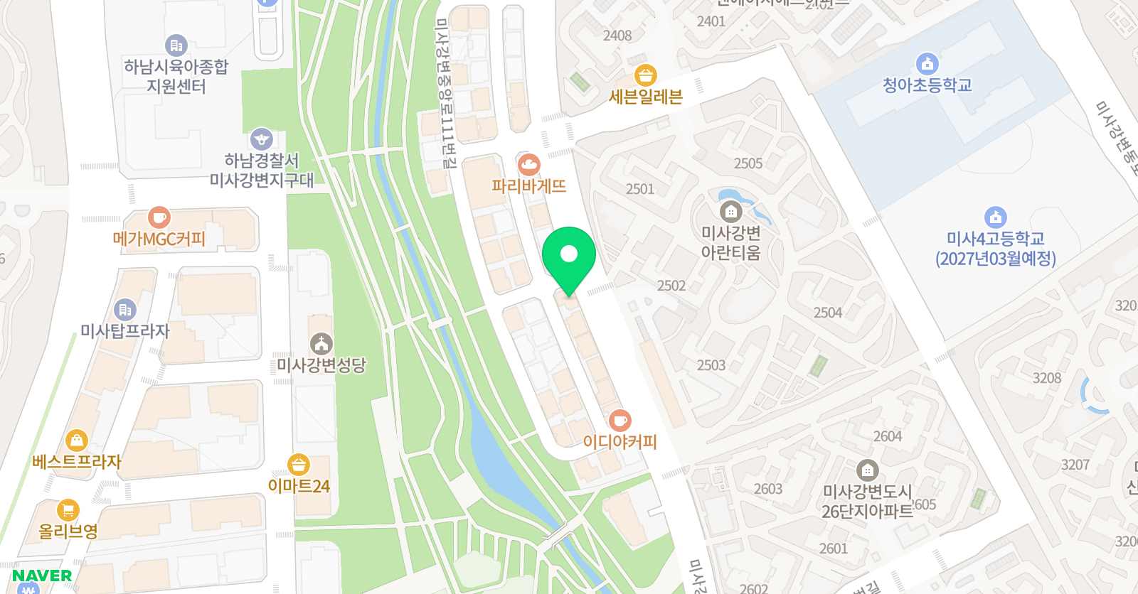 뮤엠 영어 청아초점 위치
