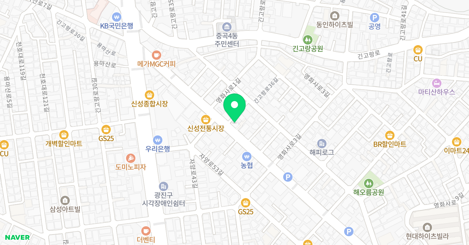 스마트해법 수학 중곡한가람학원 위치