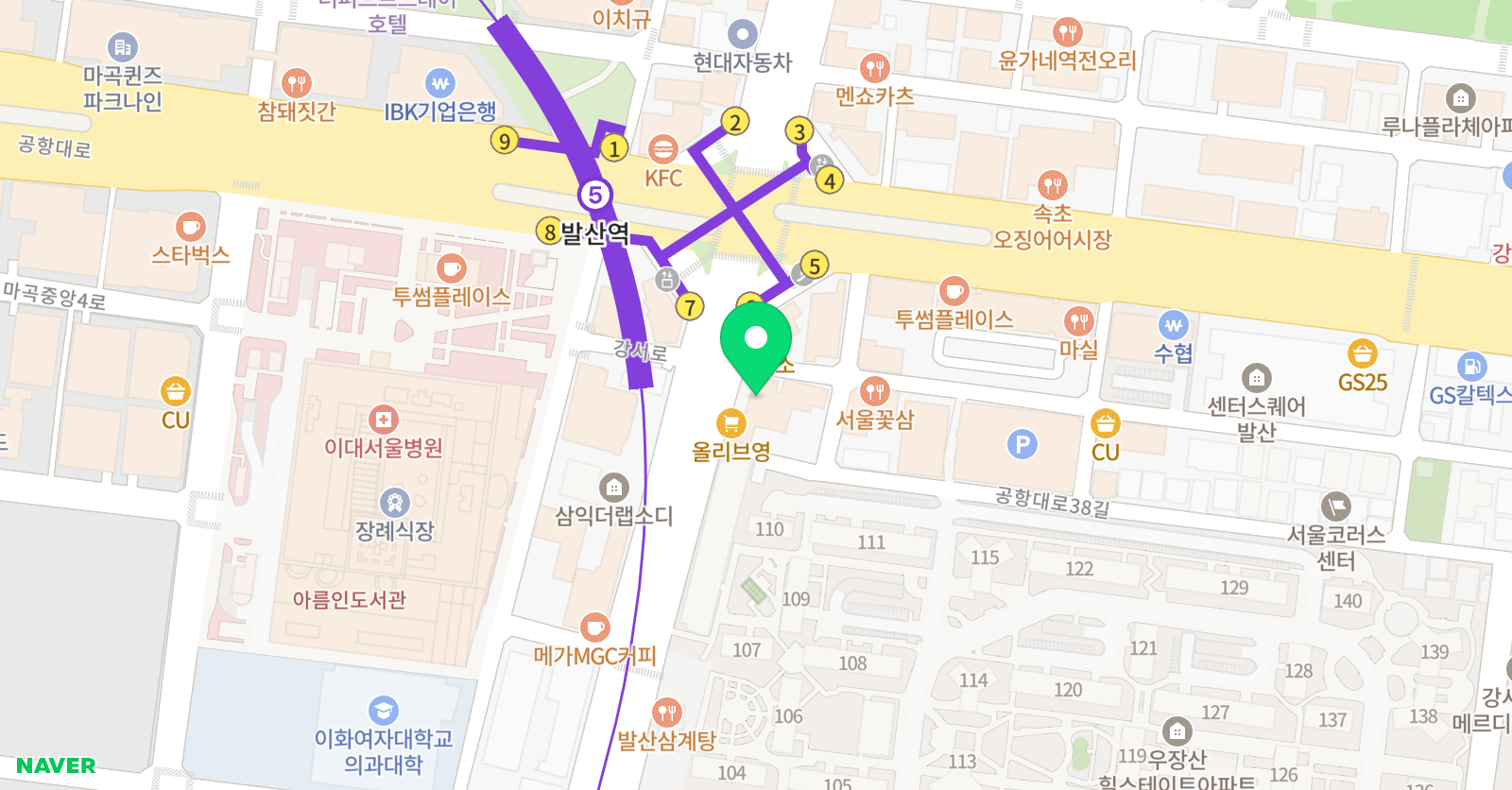 리더짐 스포츠클럽 강서센터 위치