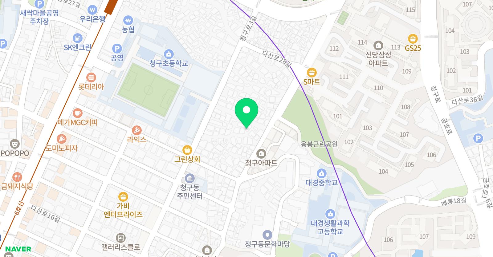 빨간펜 수학의달인 신당점 위치