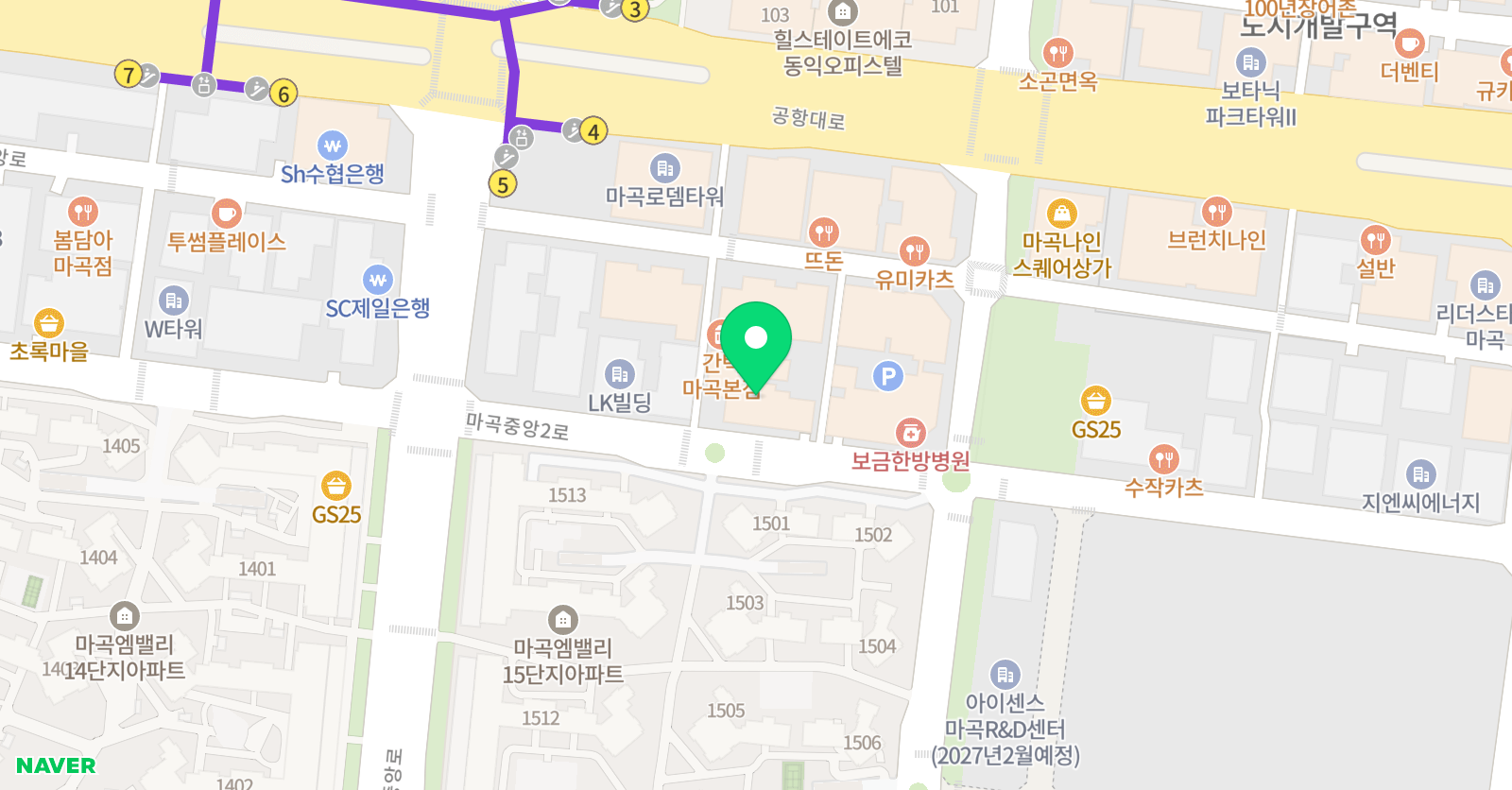 뇌와검 마곡 브라빈트 해동검도 위치