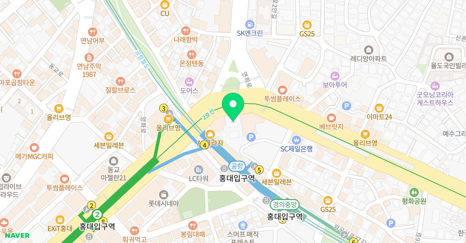 창조의아침 미술학원 홍대캠퍼스 위치