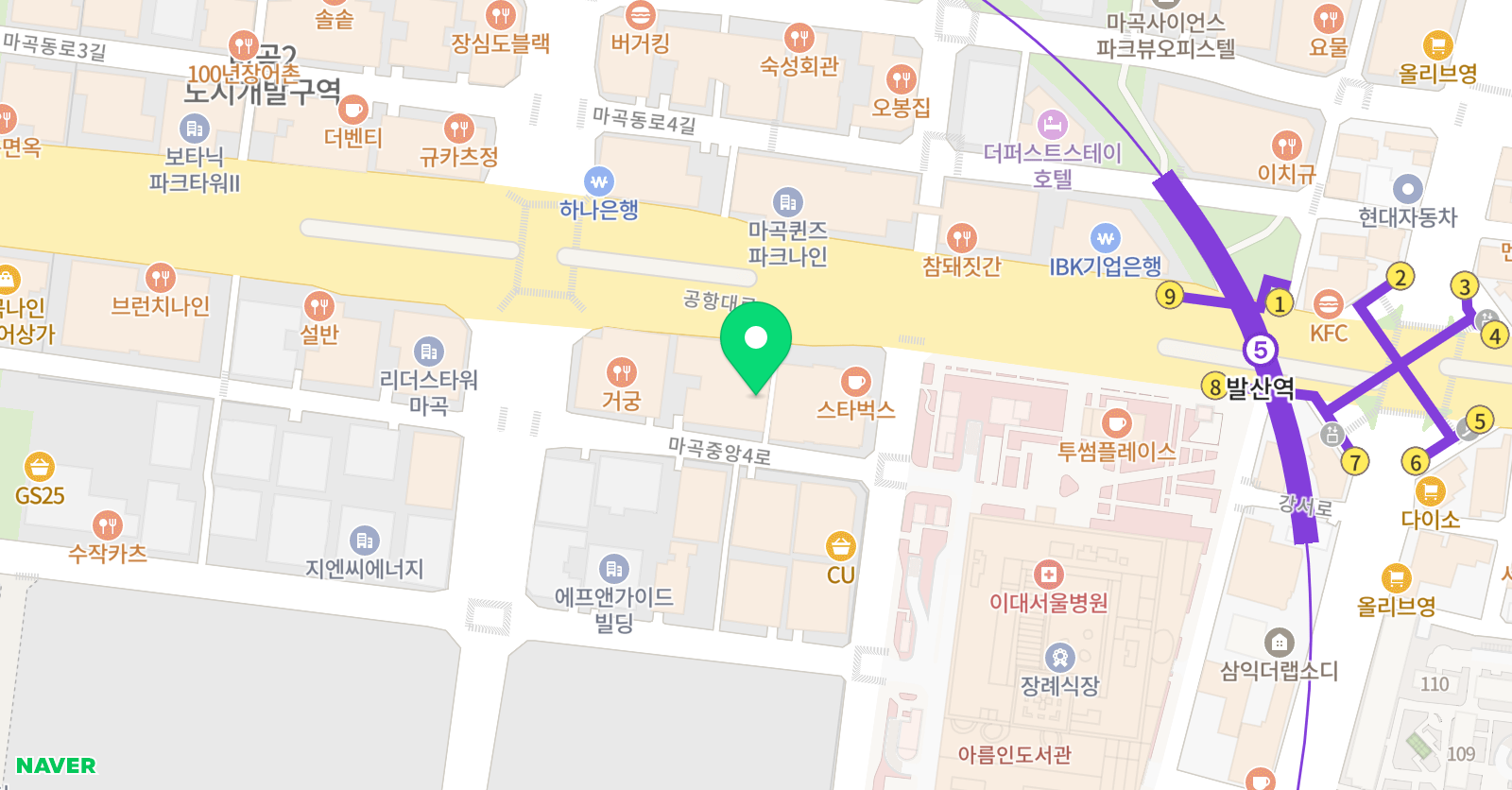 툰스테이션 만화애니미술학원 강서캠퍼스 위치