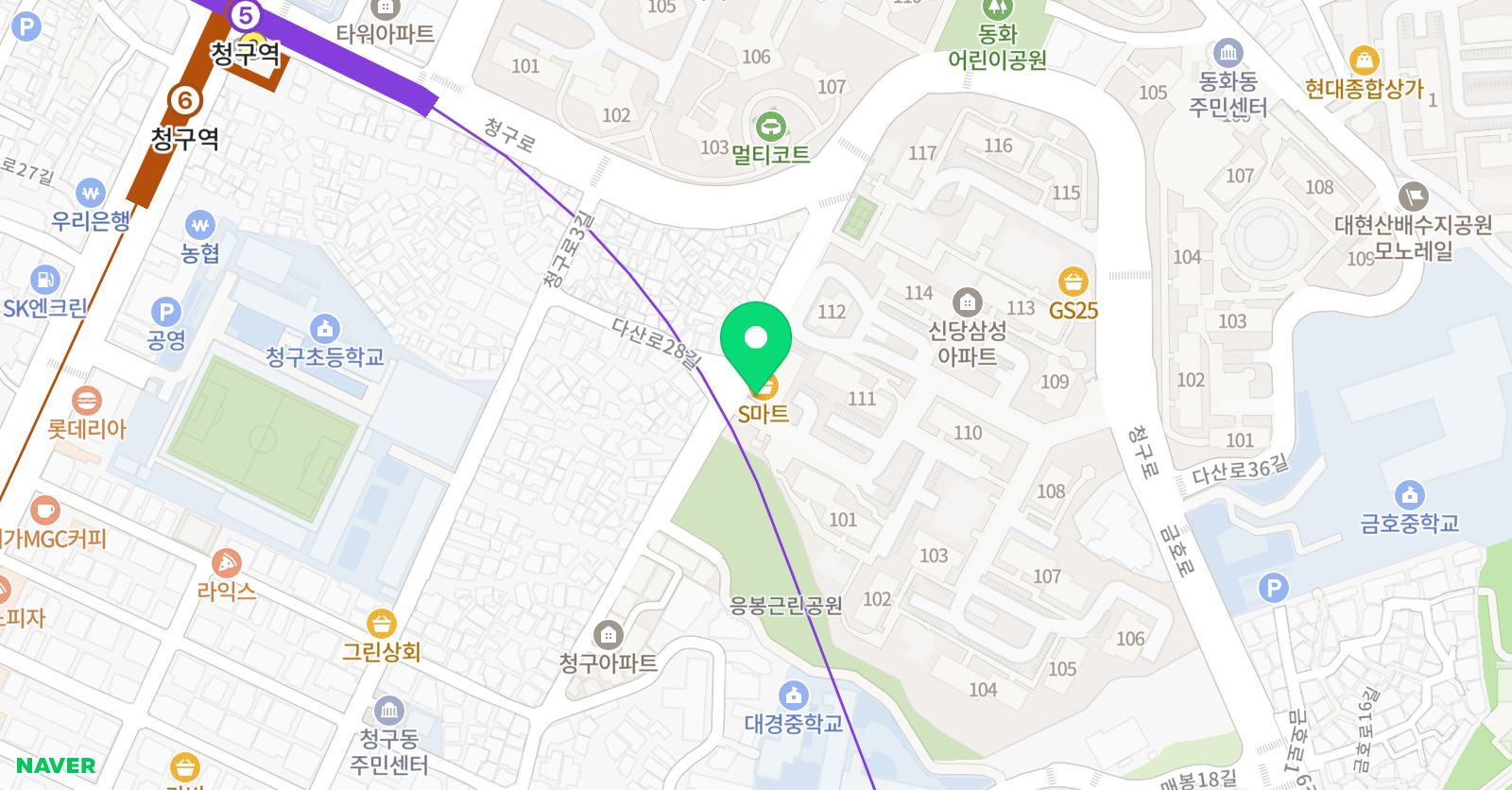 종로학원하늘교육 청구학원 위치