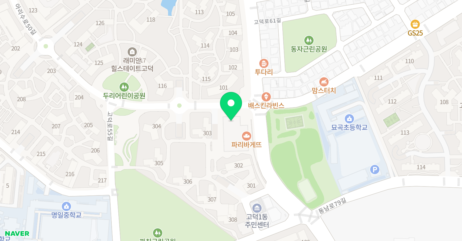 EiE고려대어학원 강동고덕 캠퍼스 위치