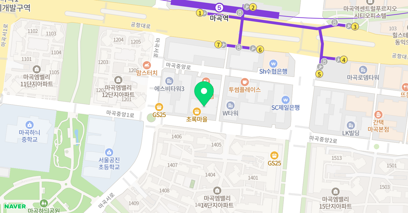아이엠그라운드 학원 M시그니처관 위치