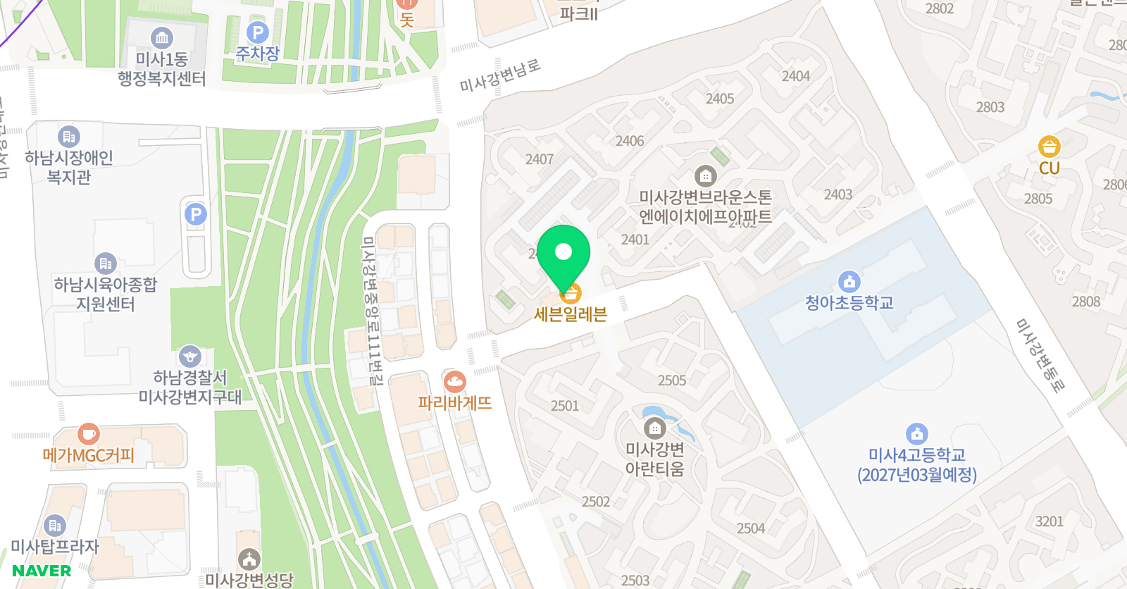 용인대청아 태권도 위치